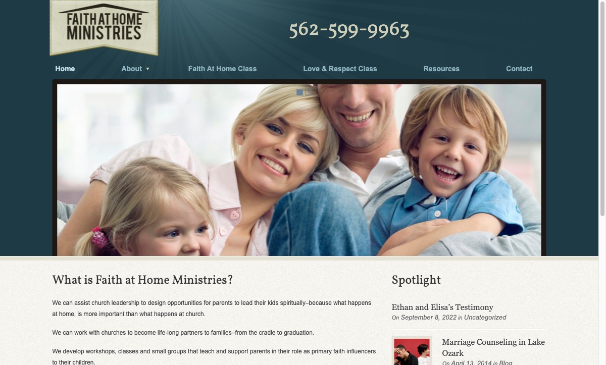 Faith at Home Ministries website